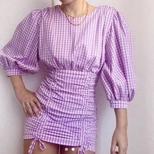 🌸 Zara mauve puff sleeve mini dress